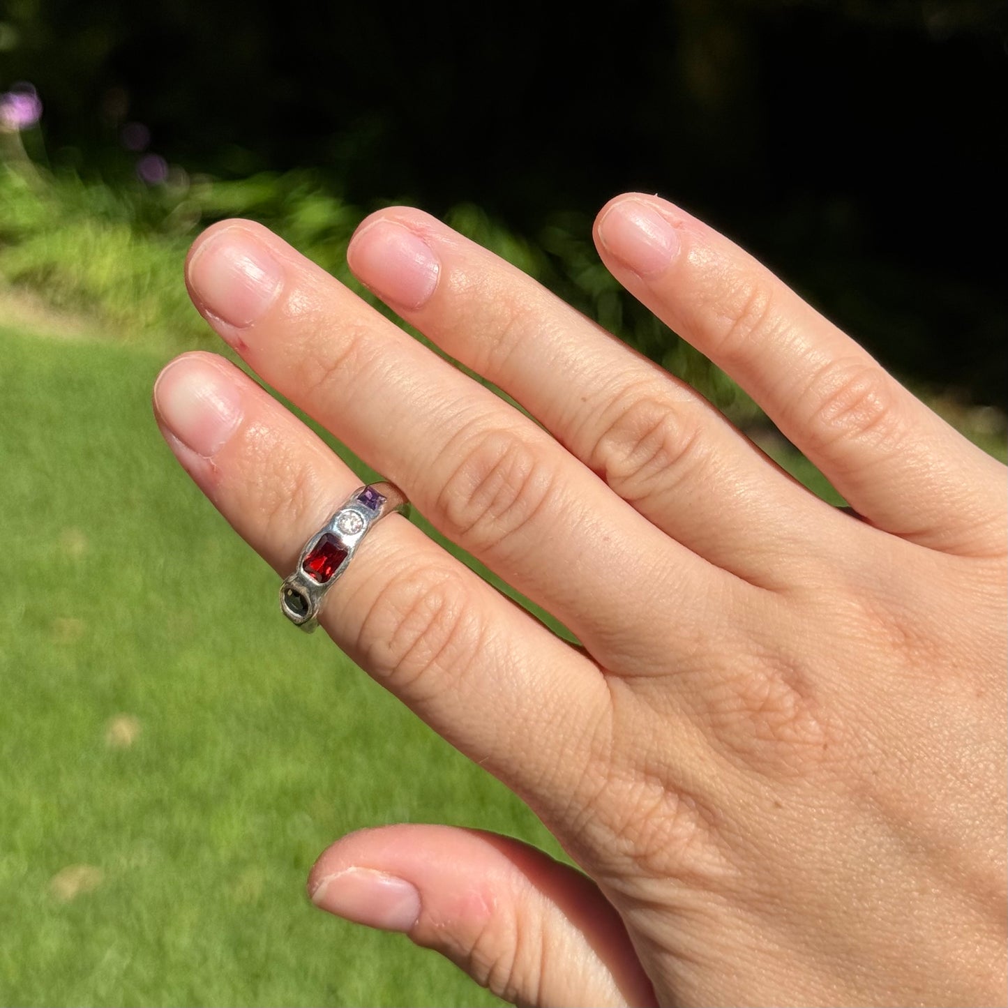 dark garnet ring