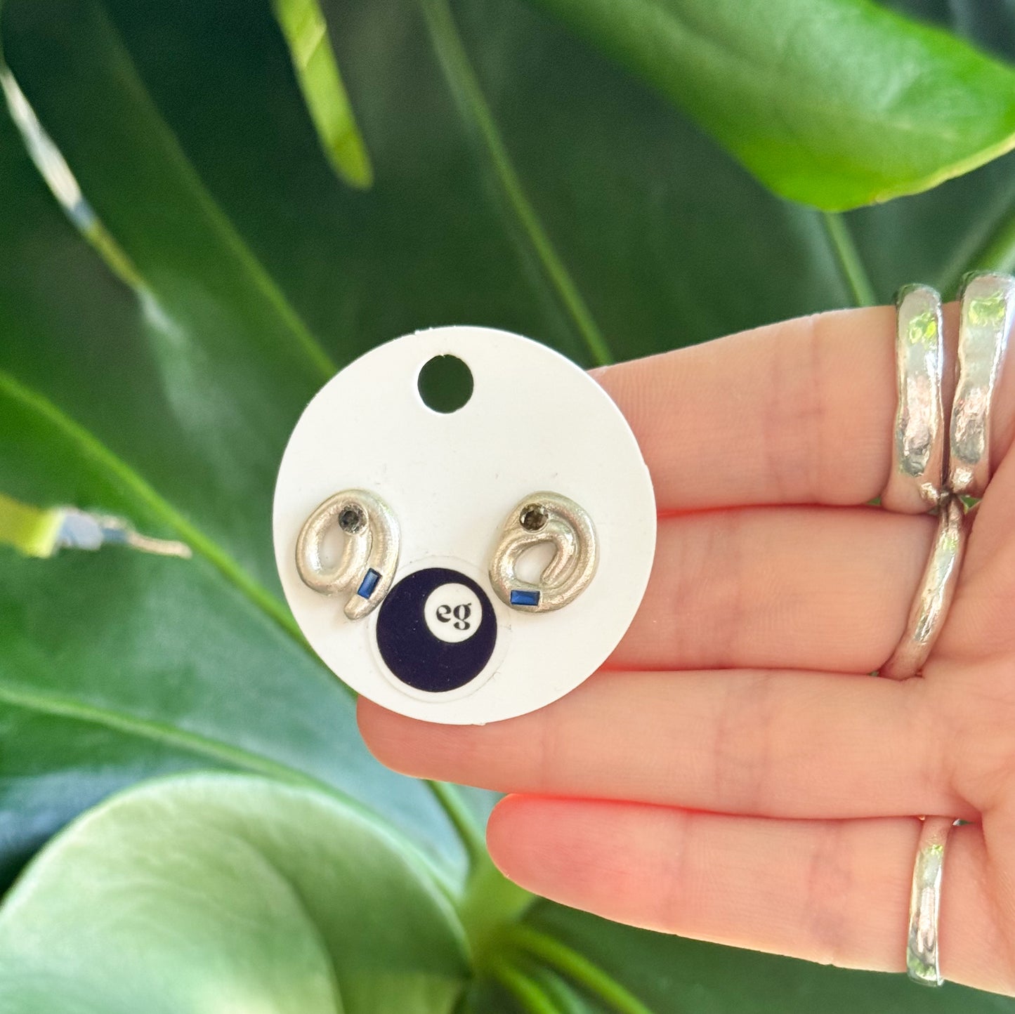 sapphire spiral studs