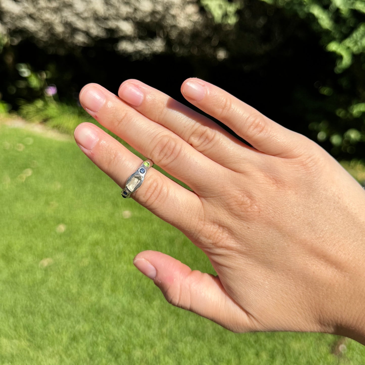 natural clear quartz ring