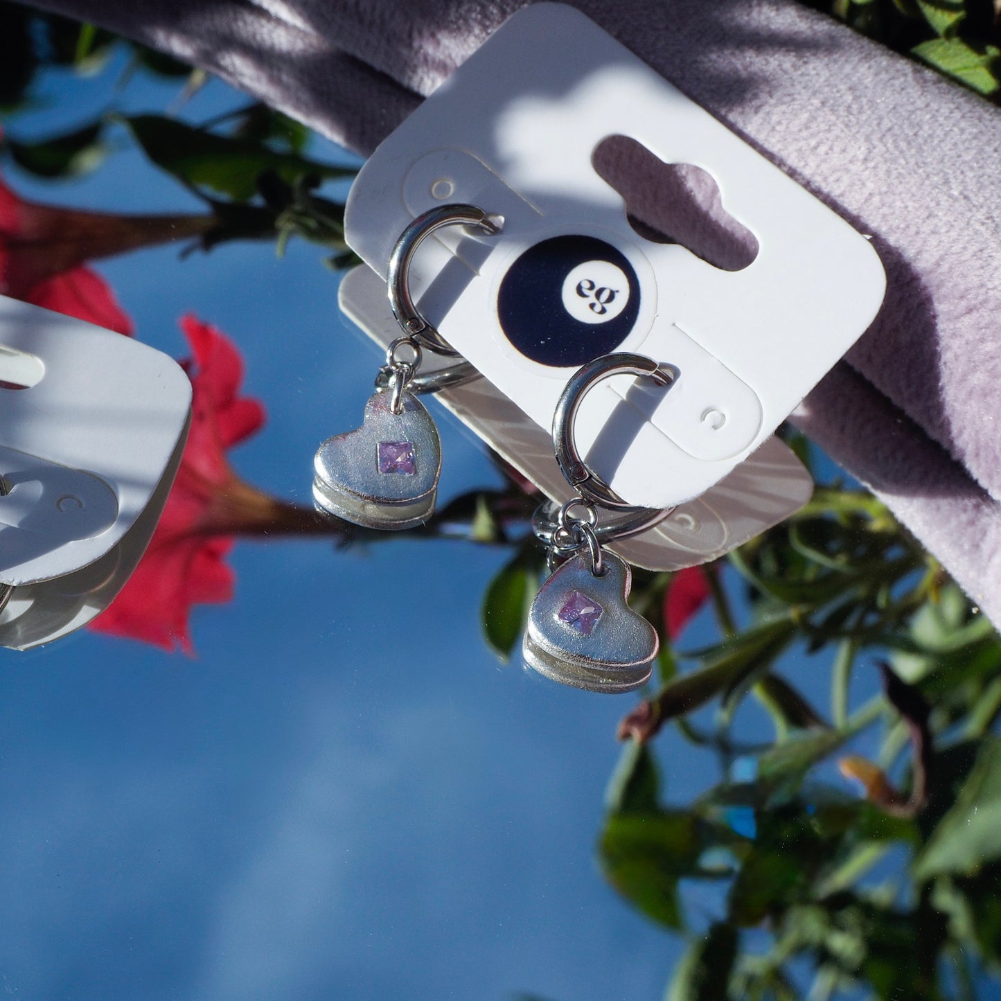 heart huggie hoops