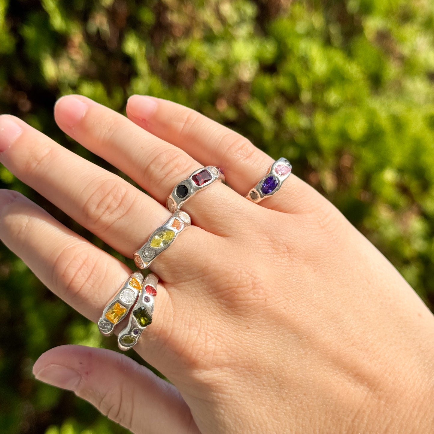 bespoke silver ring - pentad
