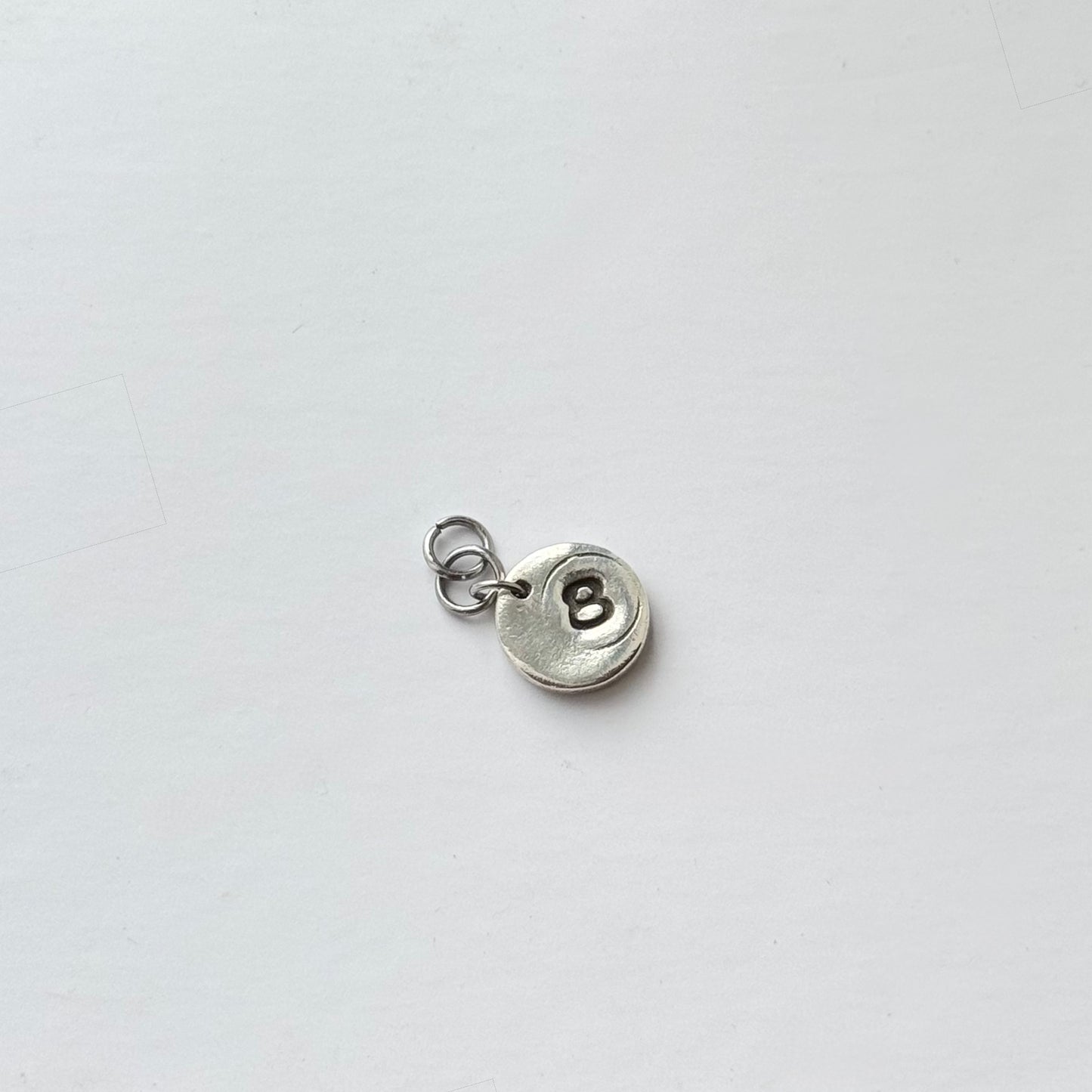 pure silver 8 ball charm
