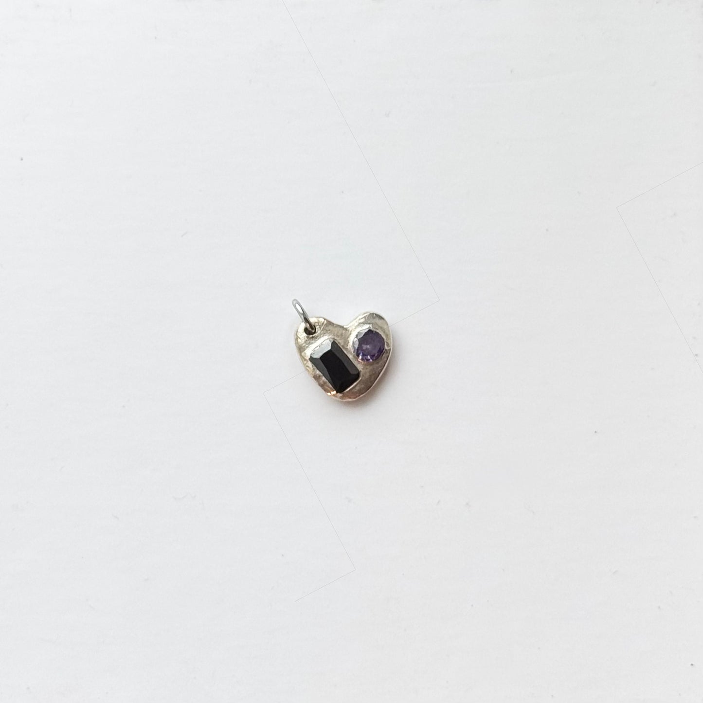 pure silver dark heart charm