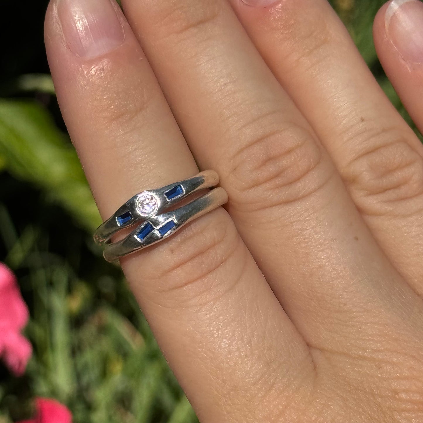 sapphire stacker ring set