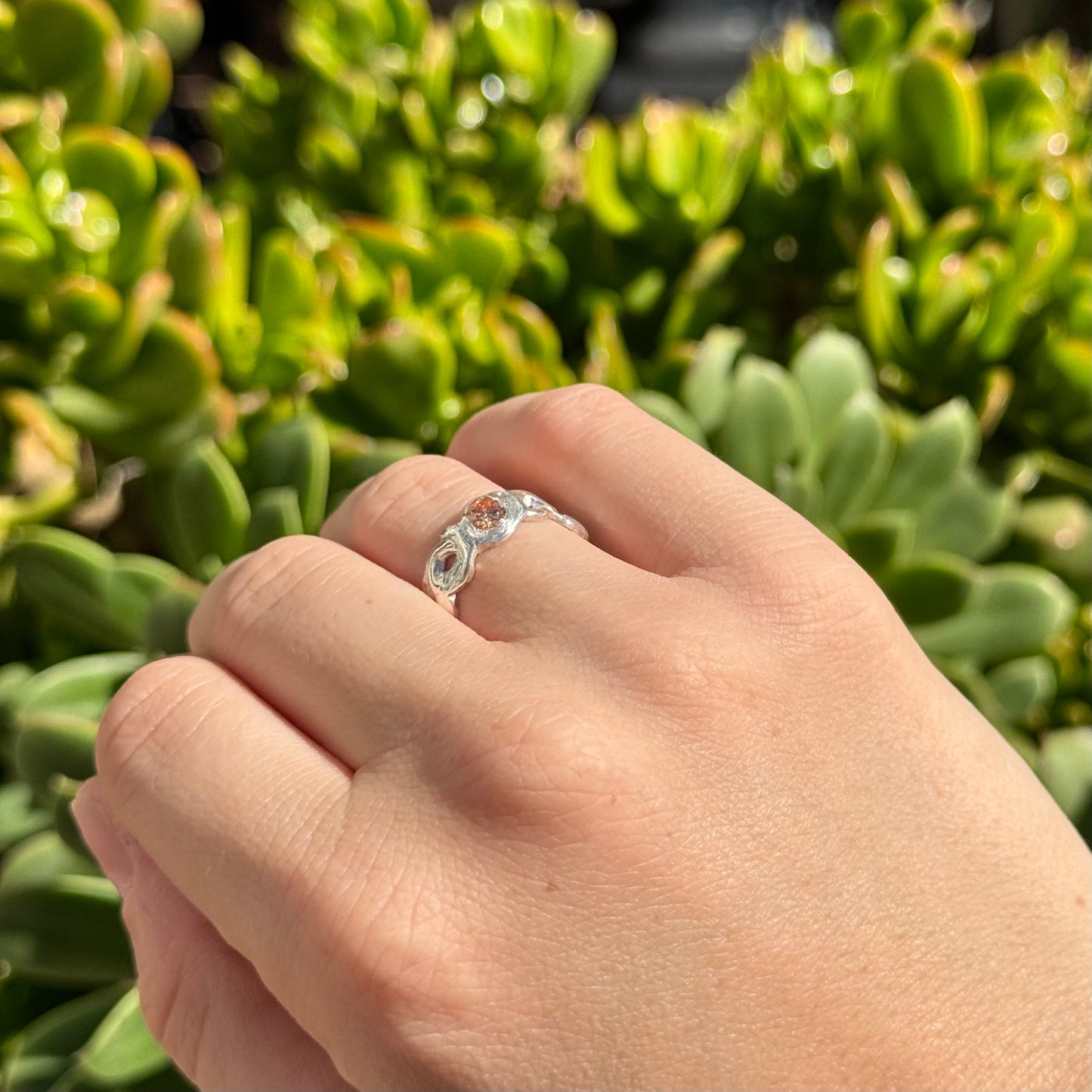champagne textured ring
