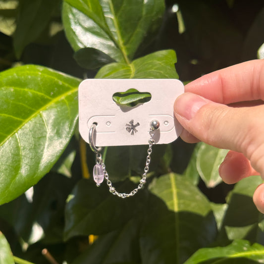 duo chain amethyst earring