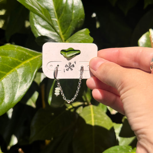 duo chain jade earring
