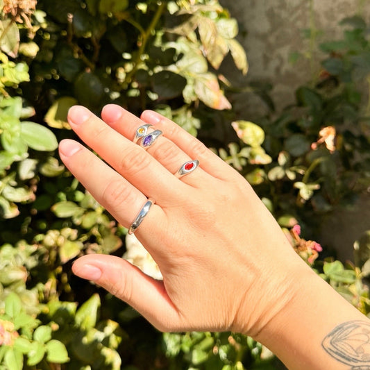 bespoke silver ring - single gem