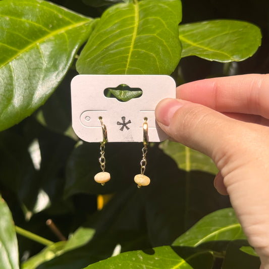 golden yellow jade hoops