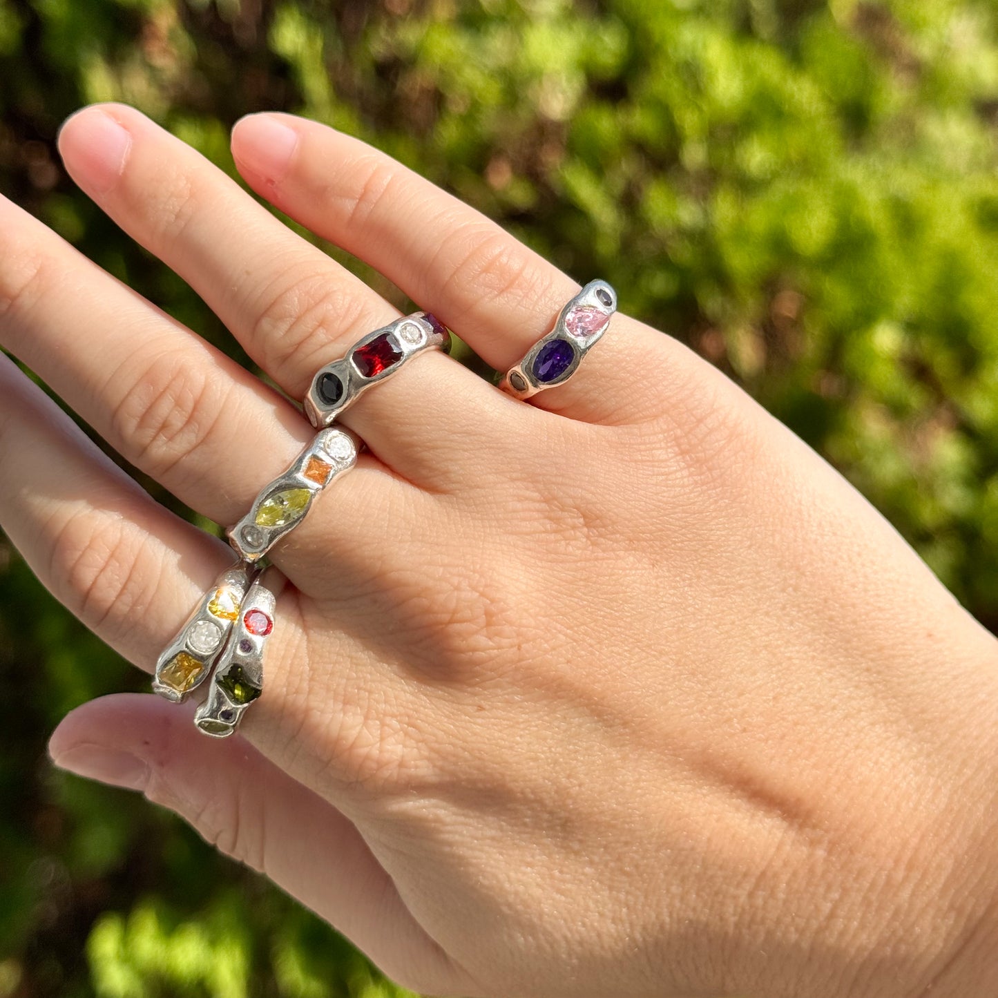 bespoke silver ring - pentad