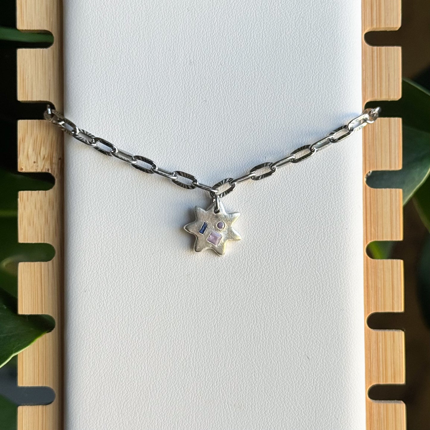 sapphire starburst necklace - made to order