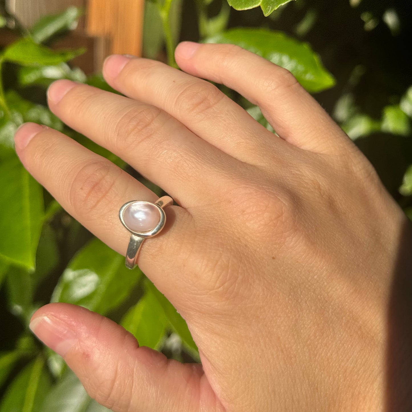 pale pink shell ring