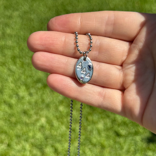 hand stamped pendant necklace - 444