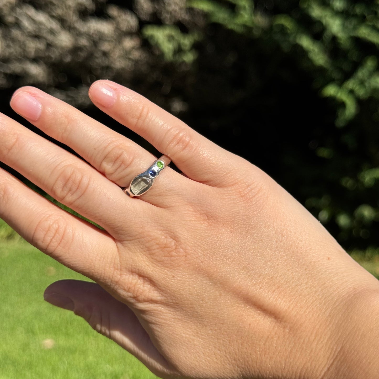 natural clear quartz ring
