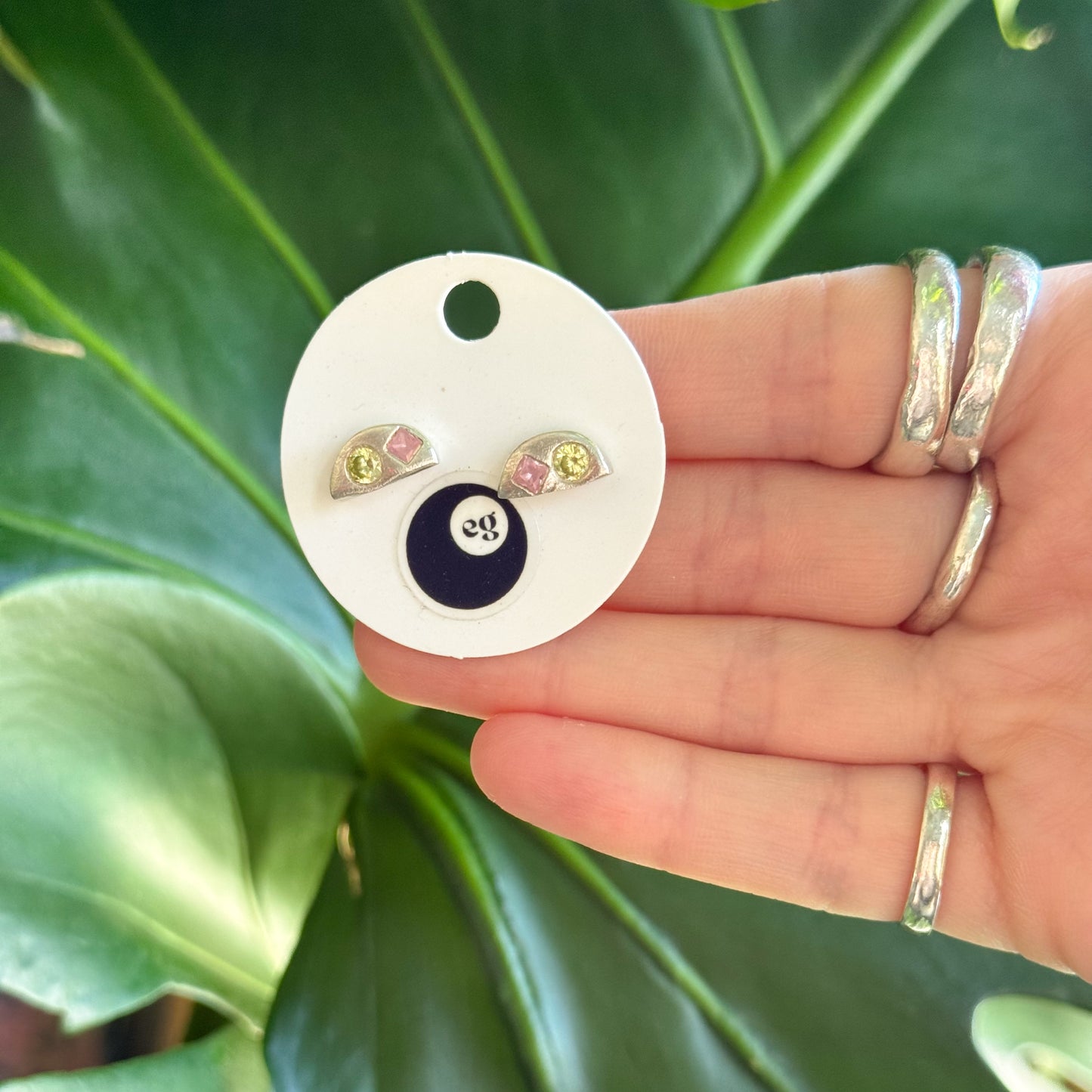 half moon studs