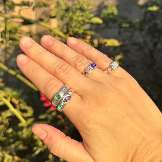 bespoke silver ring - quad gem