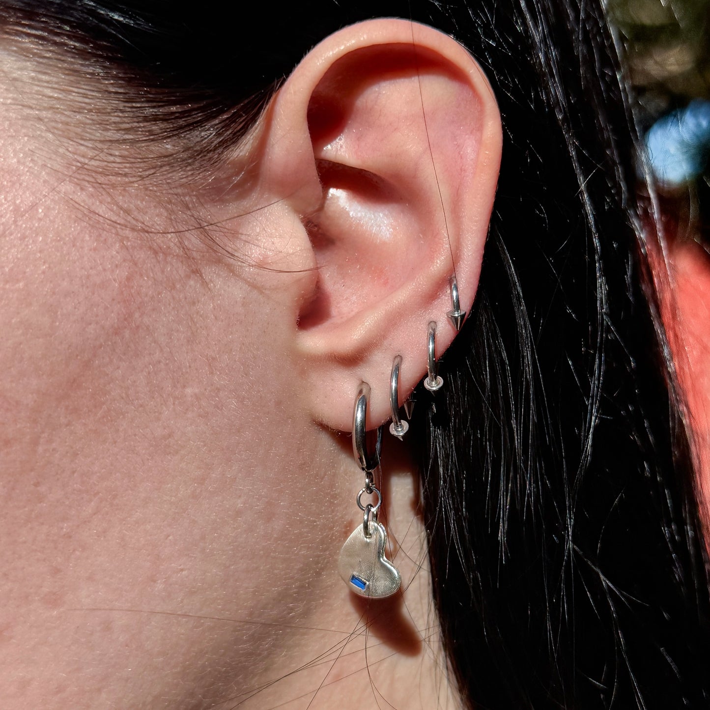 heart huggie hoops