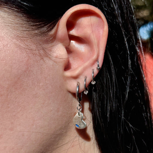 heart huggie hoops
