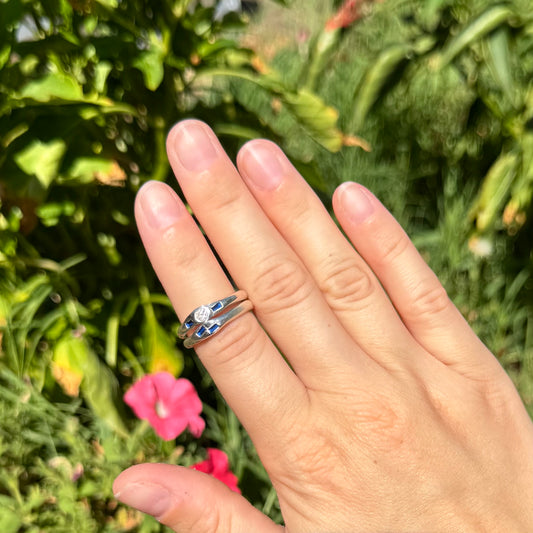 sapphire stacker ring set