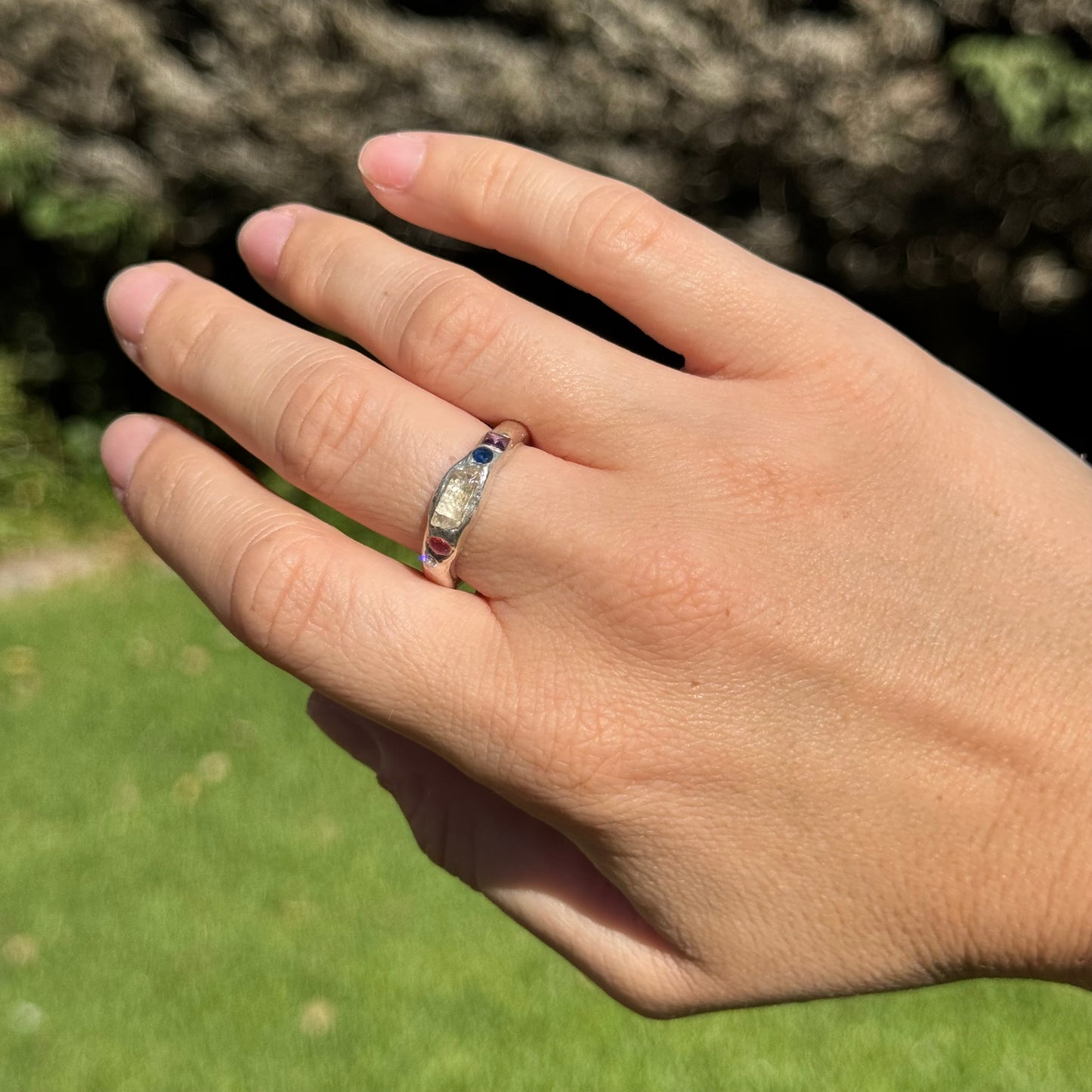 natural quartz gemstone ring