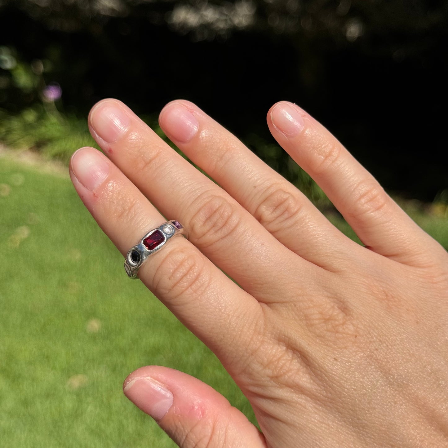 dark garnet ring