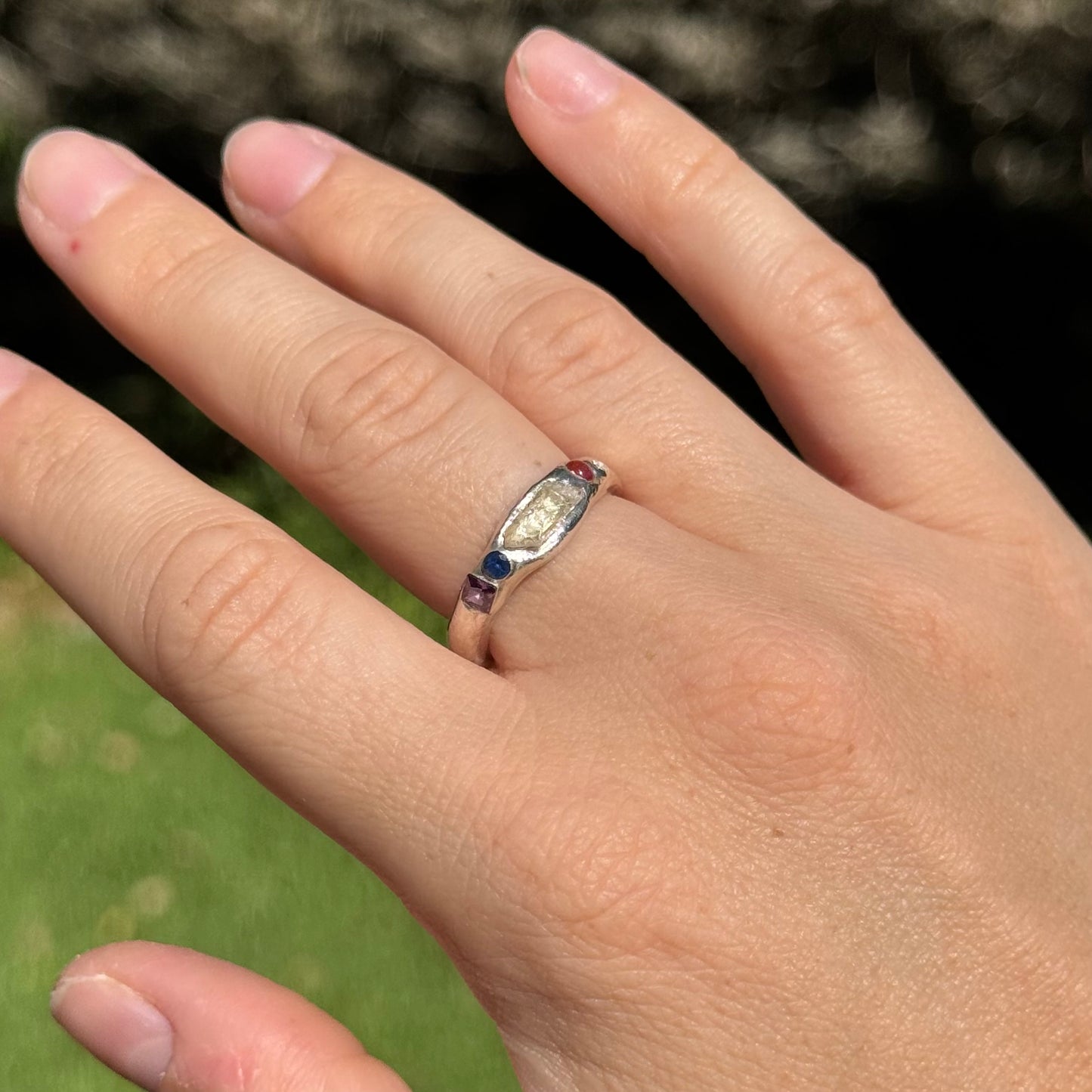 natural quartz gemstone ring