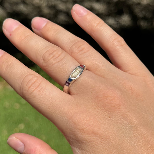 natural quartz gemstone ring