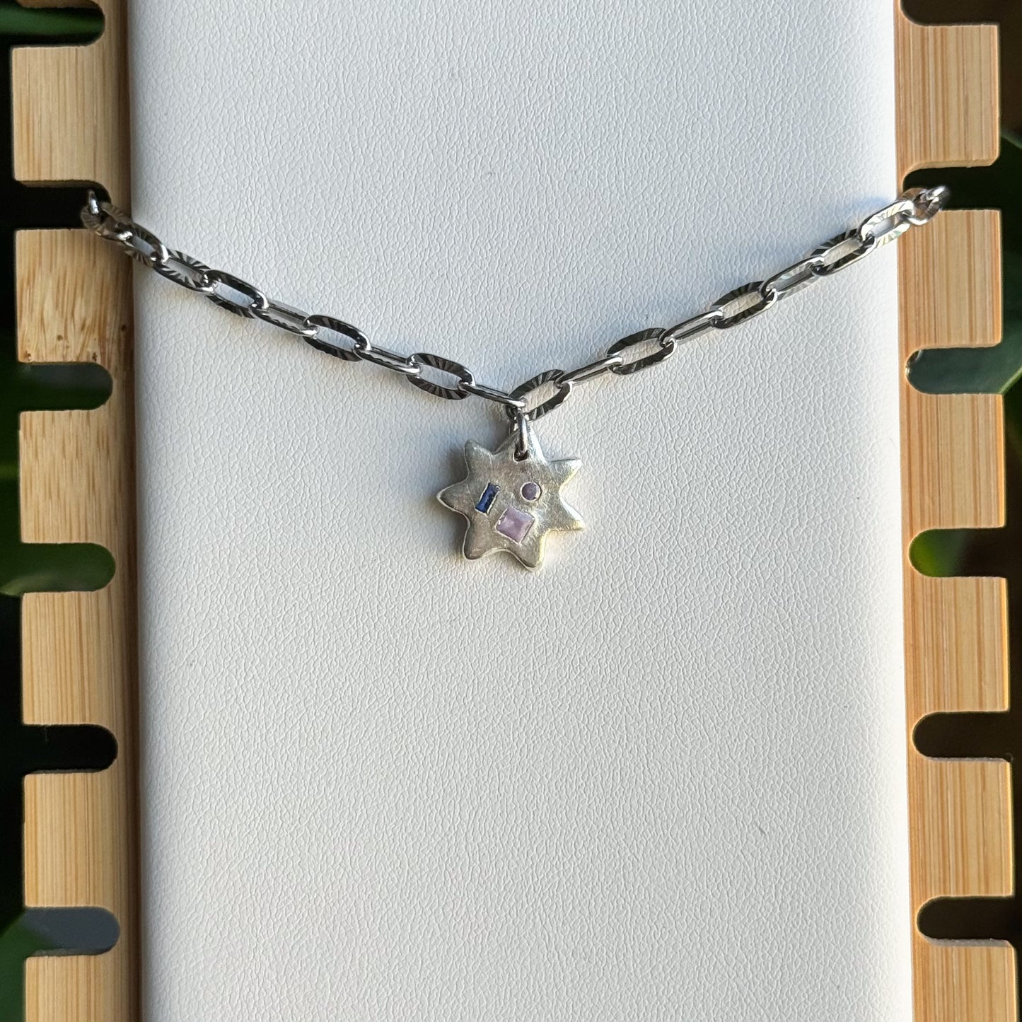 sapphire starburst necklace - made to order