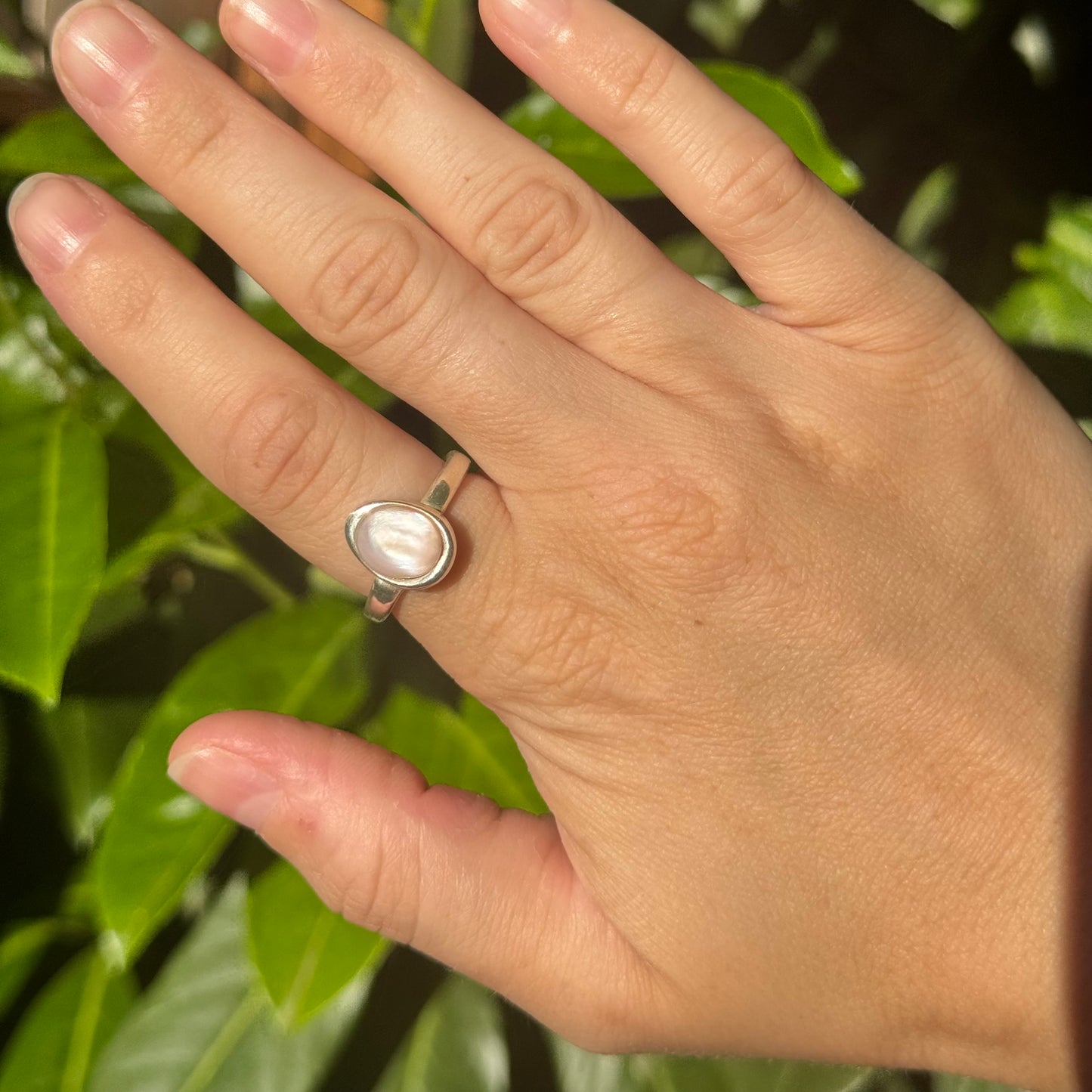 pale pink shell ring
