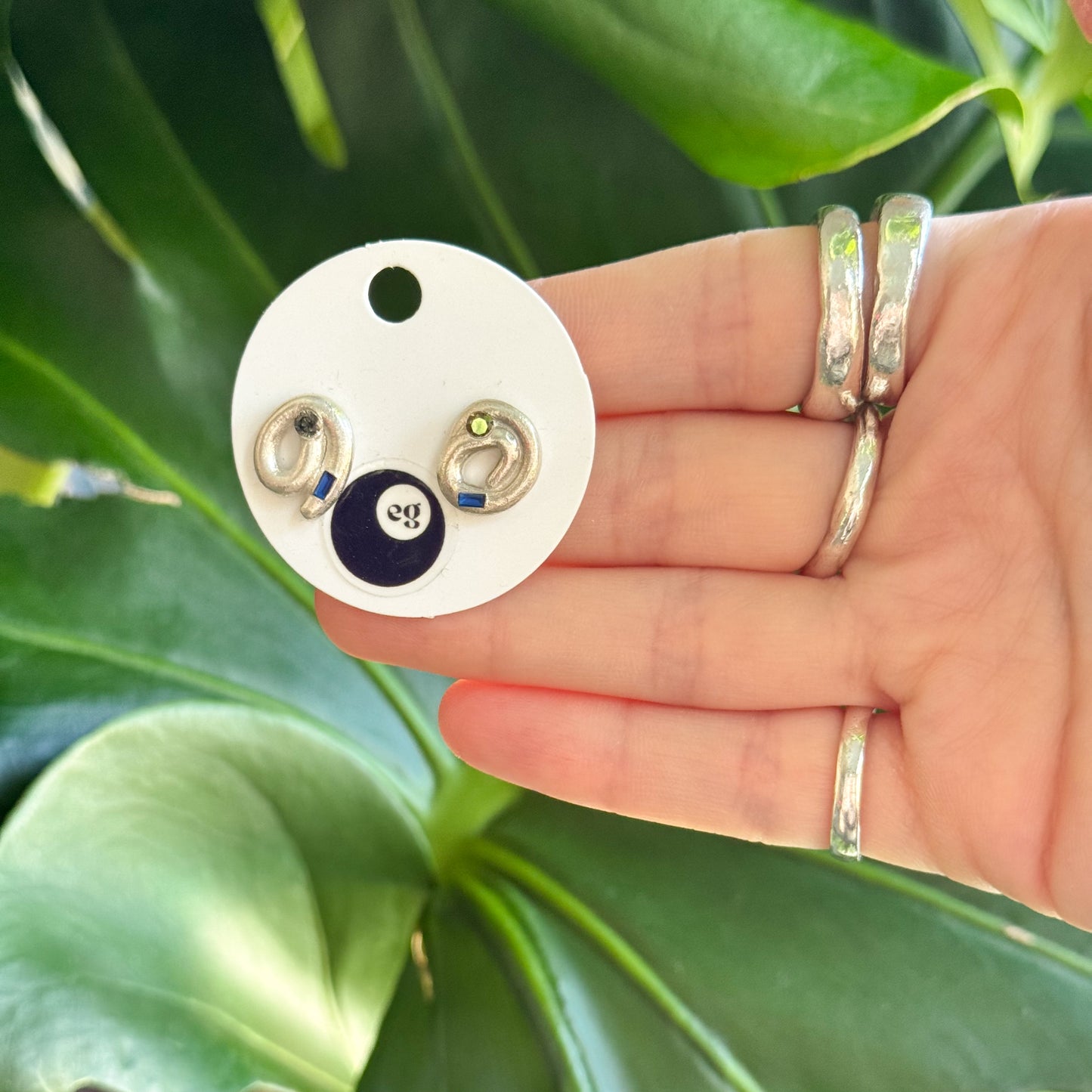 sapphire spiral studs