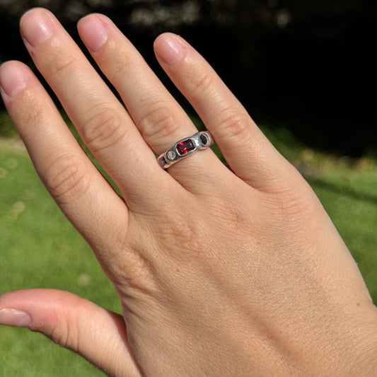 dark garnet ring