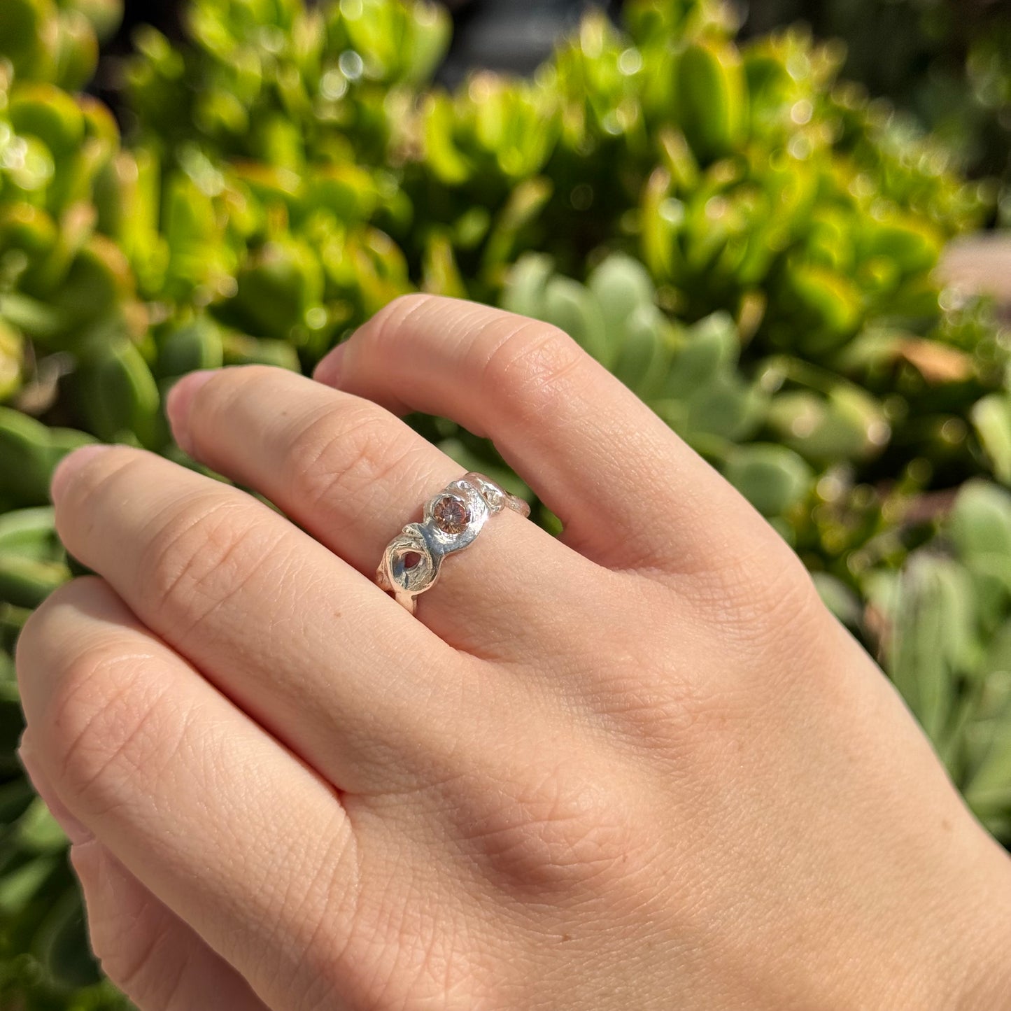 champagne textured ring