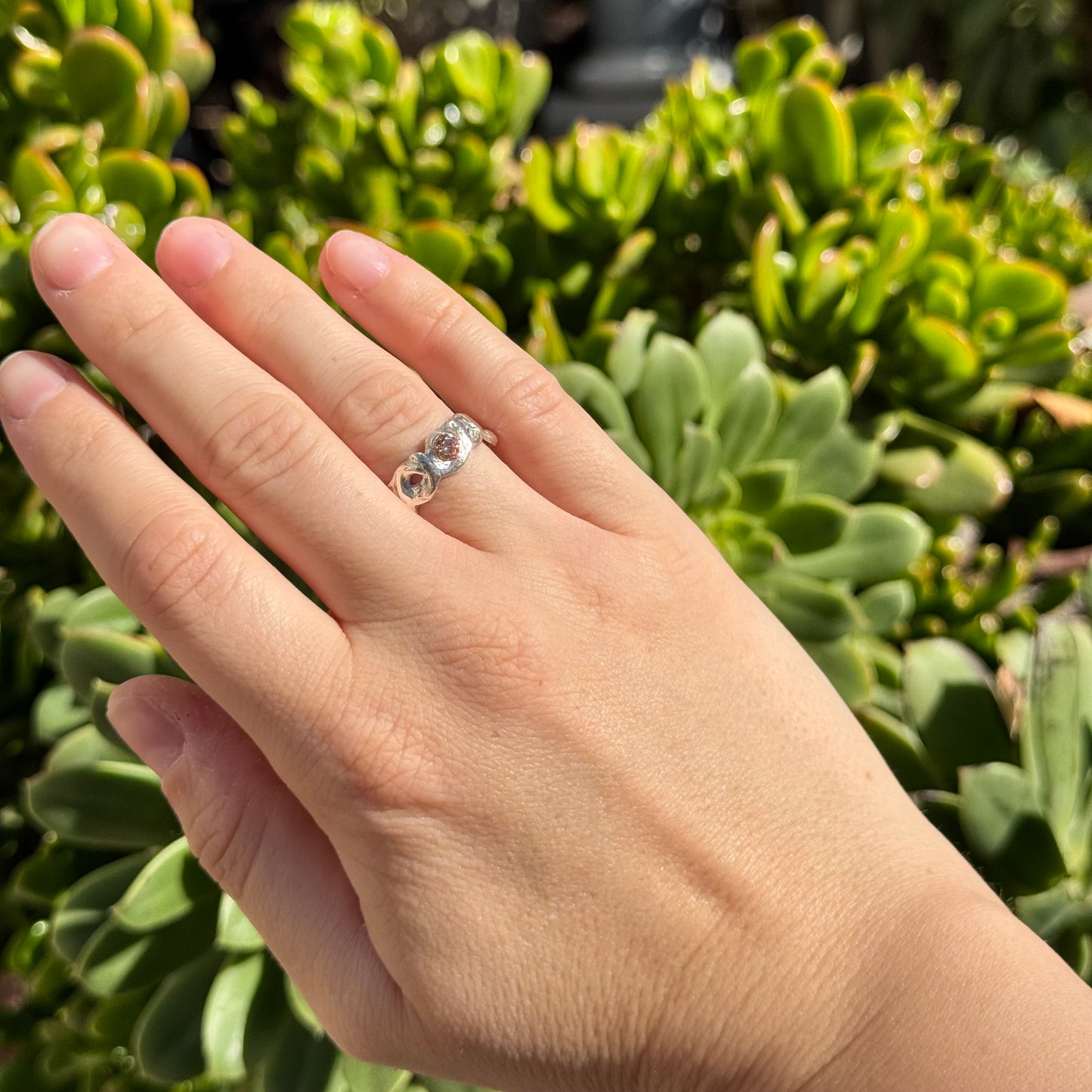 champagne textured ring