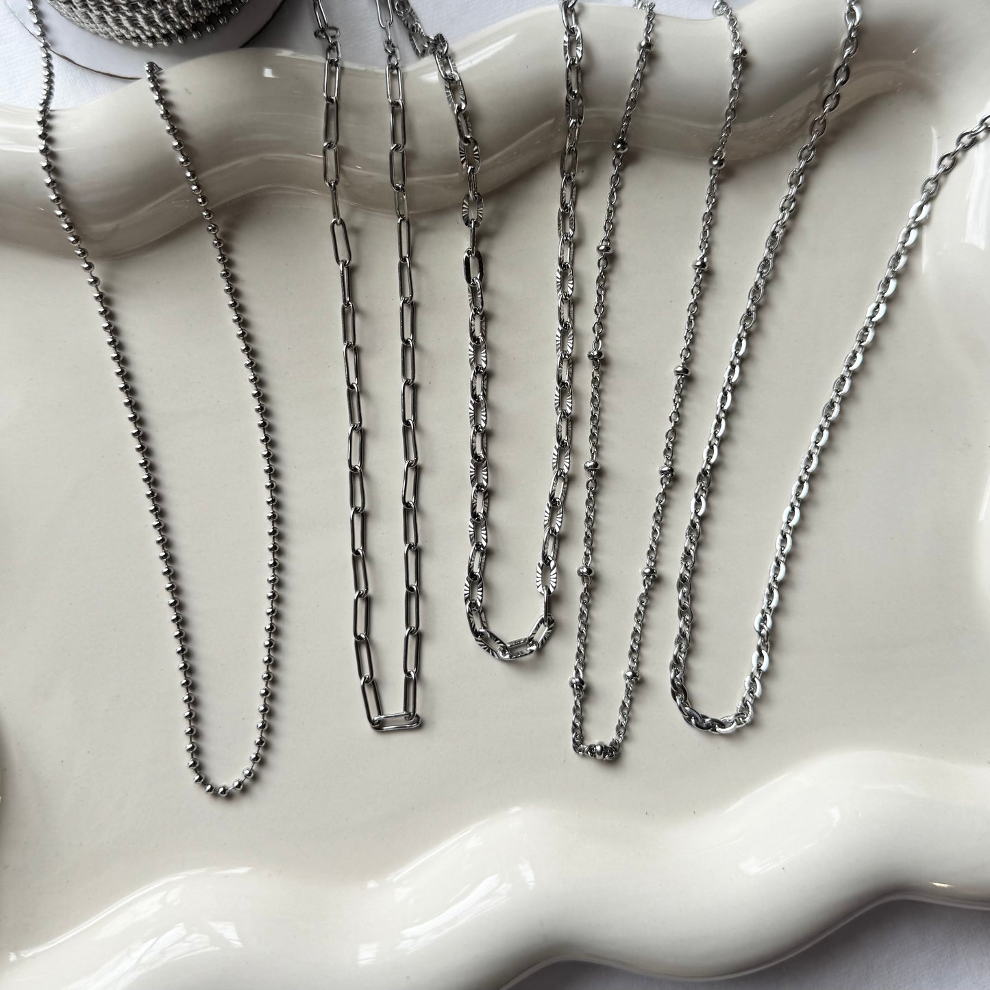silver stainless steel chain