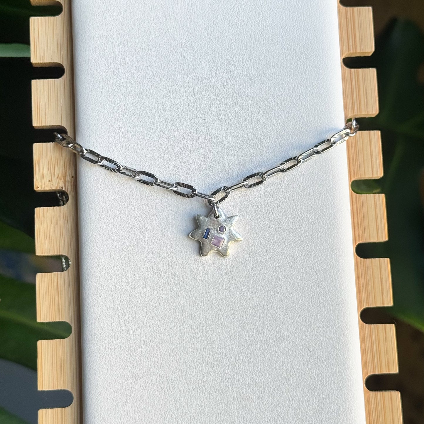 sapphire starburst necklace - made to order
