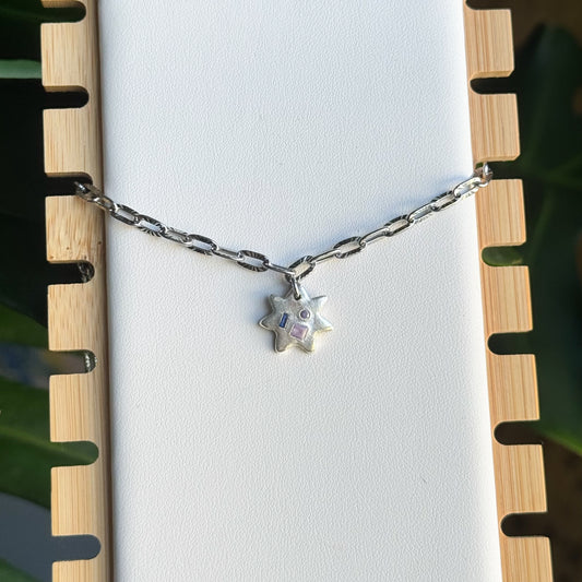 sapphire starburst necklace - made to order
