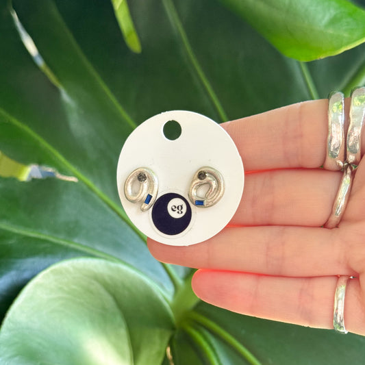 sapphire spiral studs