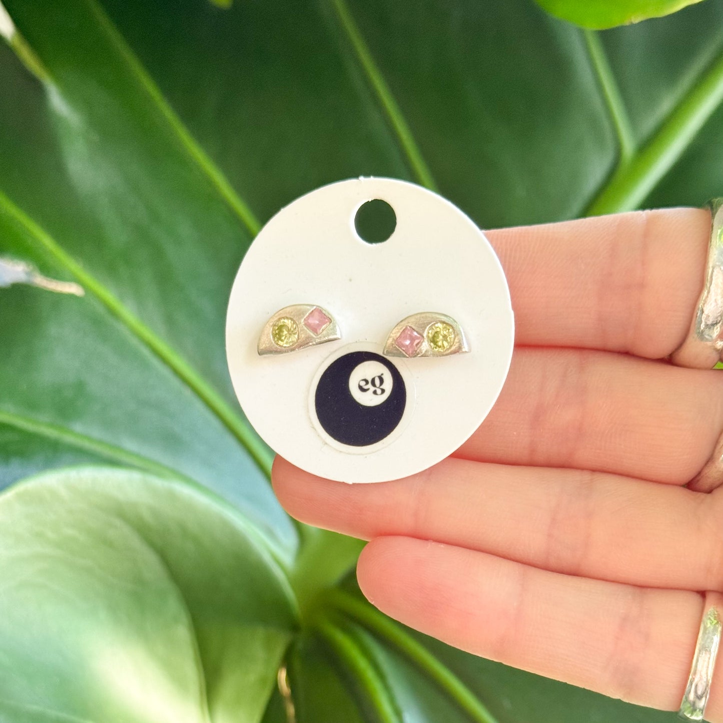 half moon studs