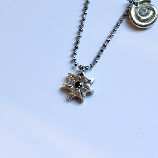 single sapphire starburst necklace