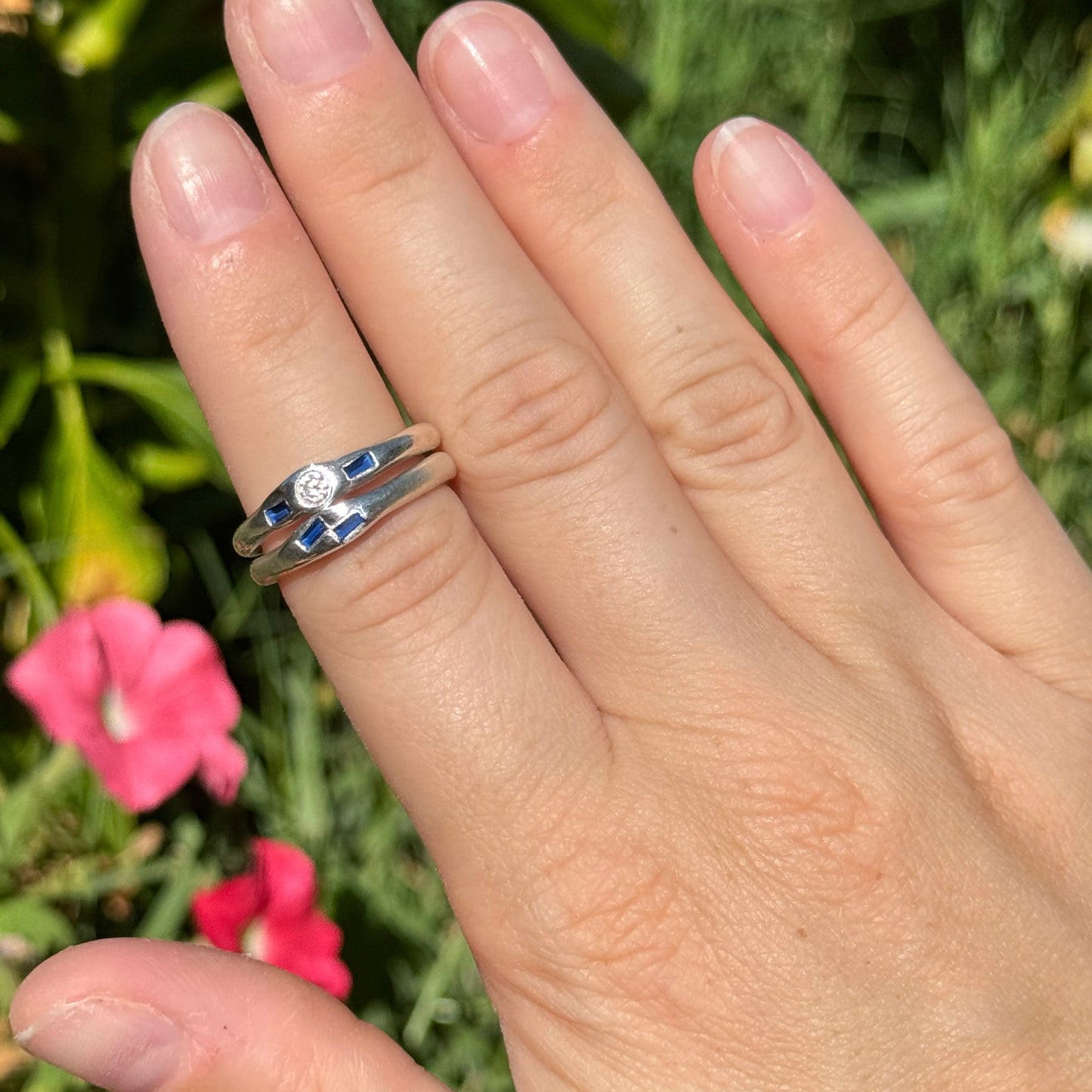 sapphire stacker ring set