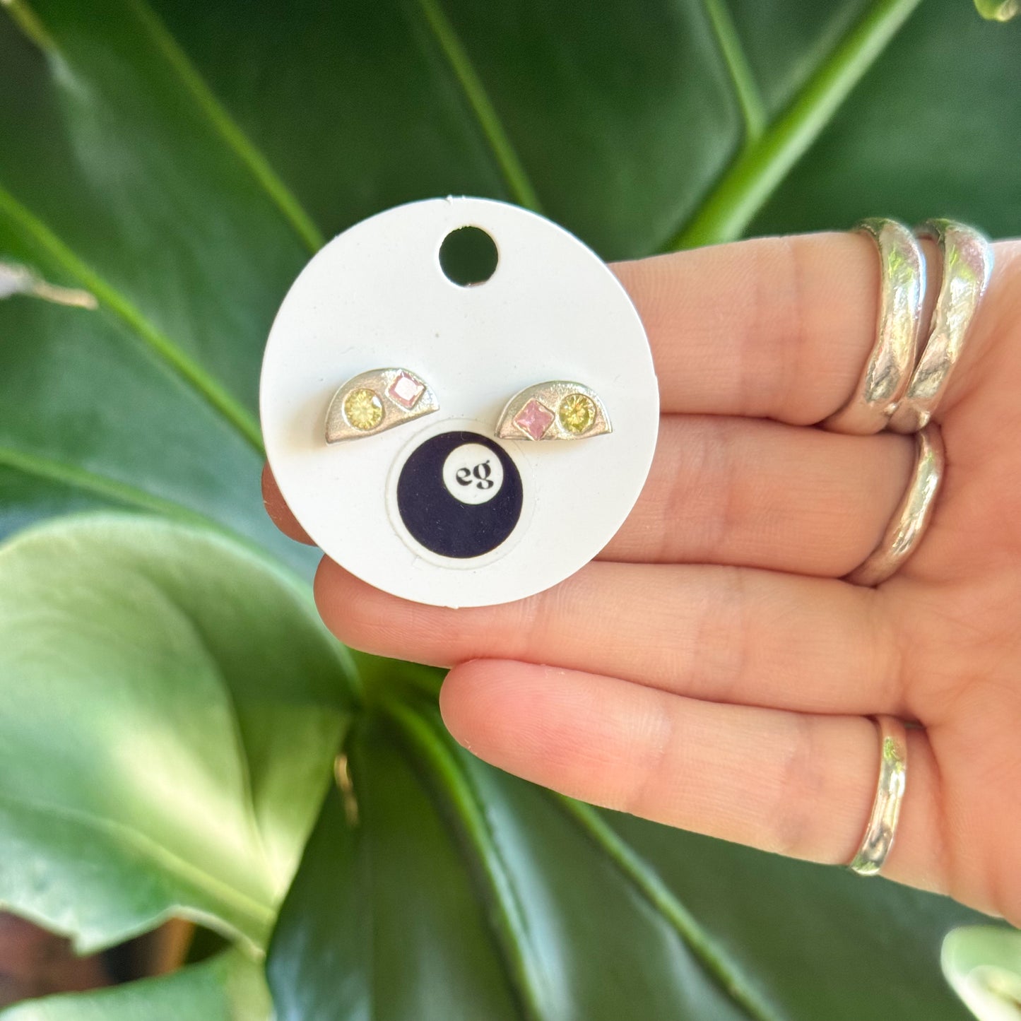 half moon studs