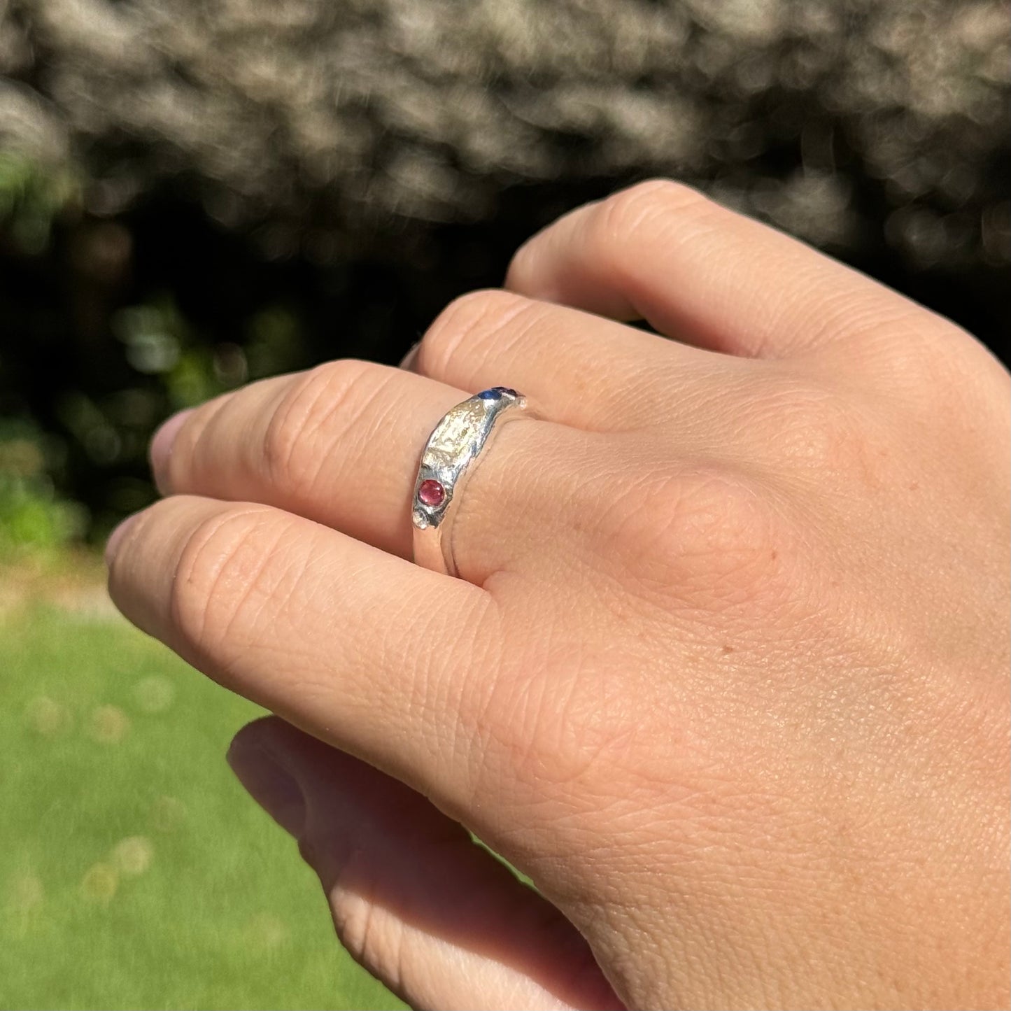 natural quartz gemstone ring
