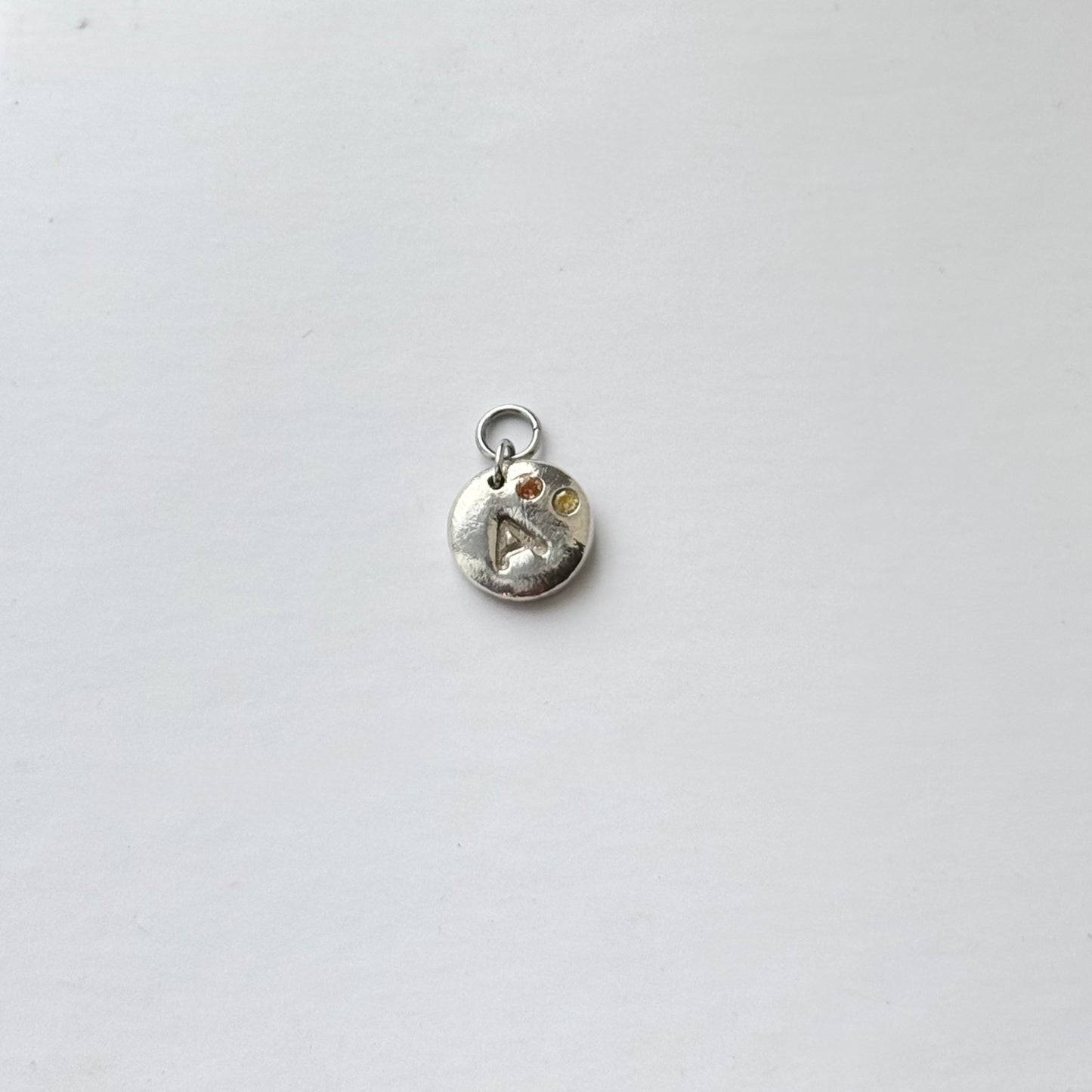 pure silver initial charm