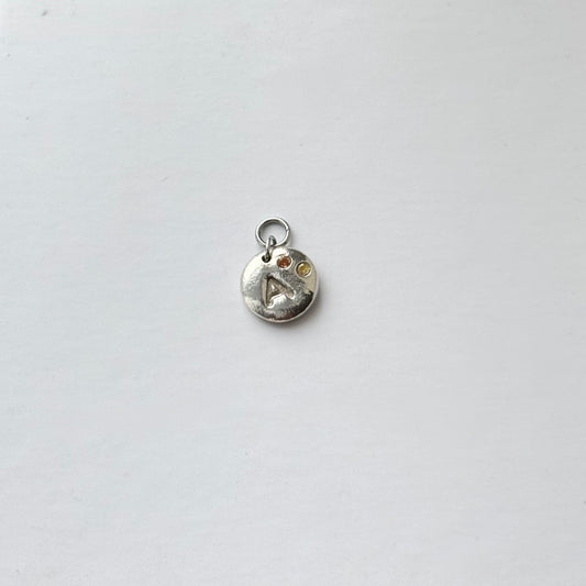 pure silver initial charm