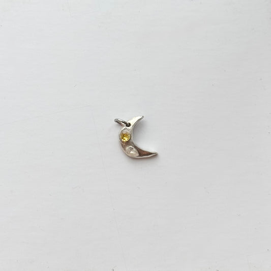 pure silver crescent moon charm